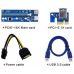 Райзер PCI-E x1 to 16x 60cm USB 3.0 Cable SATA to 6Pin Power v.006C Blue фото  - 1