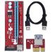 Райзер PCI-E x1 to 16x 60cm USB 3.0 Cable 15Pin SATA Power v.007S Red фото  - 1