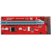 Райзер PCI-E x1 to 16x 60cm USB 3.0 Cable 15Pin SATA Power v.007S Red