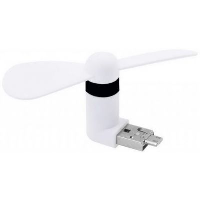 Портативний вентилятор 2Е USB/MicroUSB (2E-MFMF1-WHITE)