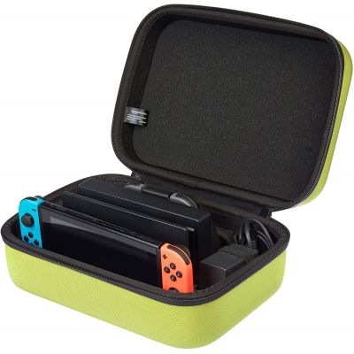 Amazon Basics Nintendo Switch Storage and Travel Case Neon Yellow