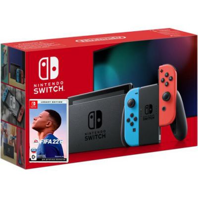 Nintendo Switch Neon Blue-Red (Upgraded version) + FIFA 22 Legacy Edition