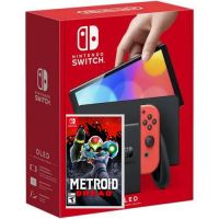 Nintendo Switch (OLED model) Neon Blue-Red + Игра Metroid Dread (русская версия)
