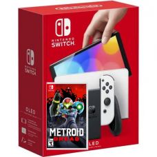 Nintendo Switch (OLED model) White + Игра Metroid Dread (русская версия)