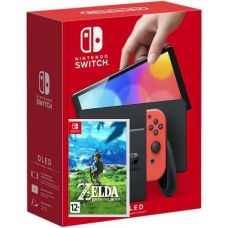 Nintendo Switch (OLED model) Neon Blue-Red + Игра The Legend of Zelda: Breath of the Wild (русская версия)