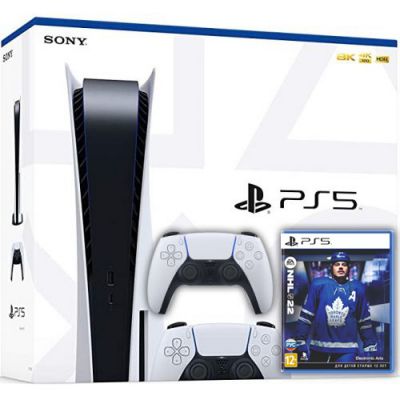 Sony PlayStation 5 White 825Gb + NHL 22 + DualSense