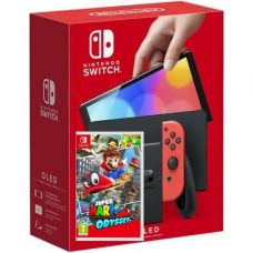 Nintendo Switch (OLED model) Neon Blue-Red + Гра Super Mario Odyssey (російська версія)
