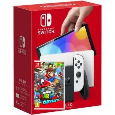 Nintendo Switch (OLED model) White + Игра Super Mario Odyssey (русская версия)