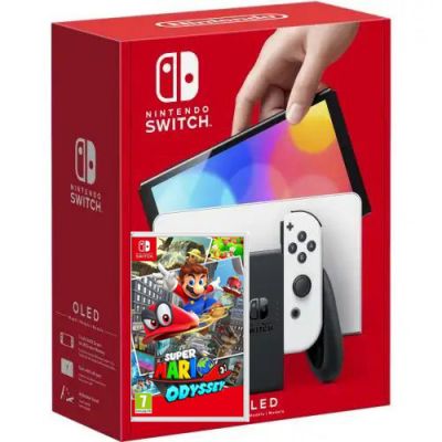 Nintendo Switch (OLED model) White + Игра Super Mario Odyssey
