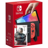 Nintendo Switch (OLED model) Neon Blue-Red + Игра The Witcher 3: Wild Hunt Complete Edition (русская версия)