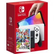 Nintendo Switch (OLED model) White + Игра Super Smash Bros. Ultimate (русская версия)