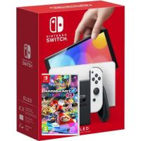 Nintendo Switch (OLED model) White + Игра Mario Kart 8 Deluxe (русская версия)