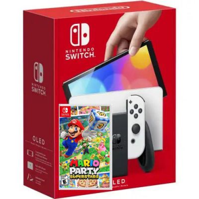 Nintendo Switch (OLED model) White + Игра Mario Party Superstars
