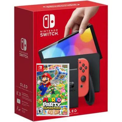 Nintendo Switch (OLED model) Neon Blue-Red + Игра Mario Party Superstars