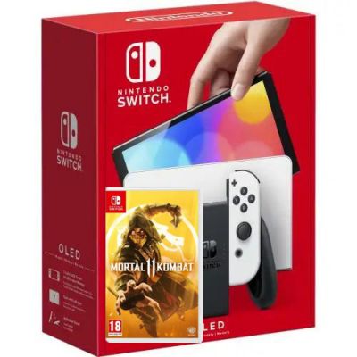Nintendo Switch (OLED model) White + Игра Mortal Kombat 11