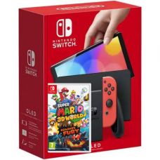 Nintendo Switch (OLED model) Neon Blue-Red + Игра Super Mario 3D World + Bowser's Fury (русская версия)