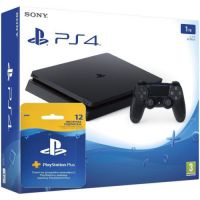 Sony Playstation 4 Slim 1Tb + Подписка PlayStation Plus (12 месяцев)