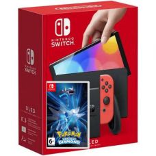 Nintendo Switch (OLED model) Neon Blue-Red + Игра Pokemon Brilliant Diamond
