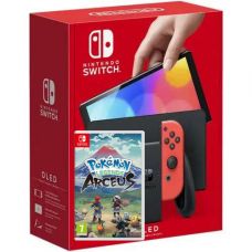 Nintendo Switch (OLED model) Neon Blue-Red + Игра Pokemon Arceus