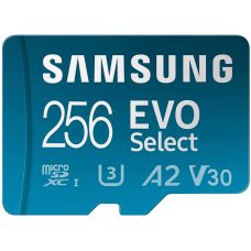 Карта пам'яті Samsung EVO Select microSDXC 130MB/s Full HD & 4K UHD, UHS-I, U3, A2, V30 256Gb + SD-adapter (MB-ME256KA/AM)