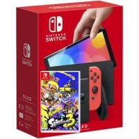 Nintendo Switch (OLED model) Neon Blue-Red + Игра Splatoon 3 (русская версия)
