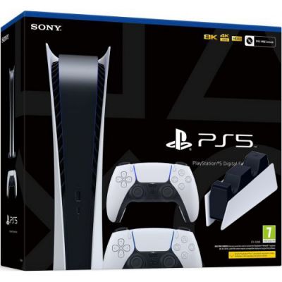 Sony PlayStation 5 White 825Gb Digital Edition + DualSense (White) + Charging Station
