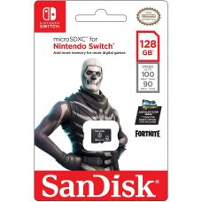 Карта памяти SanDisk Micro SD 128Gb for Nintendo Switch (Fortnite Skull Trooper)