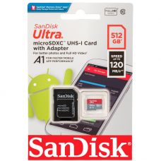 Карта пам'яті SanDisk Ultra microSDXC UHS-I 512GB + SD-adapter (SDSQUAC-512G-GN6MA)