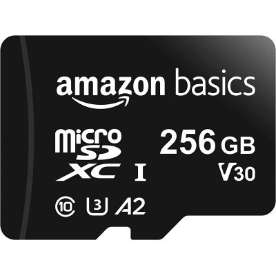 Карта памяти Amazon Basics microSDXC 256Gb, A2, U3, Read Speed up to 100 + SD-adapter