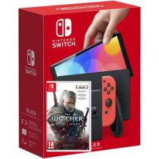 Nintendo Switch (OLED model) Neon Blue-Red + Игра The Witcher 3: Wild Hunt (русская версия)