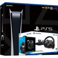Sony PlayStation 5 White 825Gb Digital Edition + Кермо та педалі Logitech G29 Driving Force Racing Wheel + Важіль перемикання передач Logitech G Driving Force Shifter