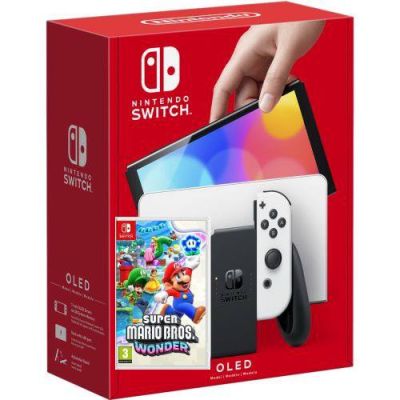 Nintendo Switch (OLED model) White + Игра Super Mario Bros Wonder (русская версия)