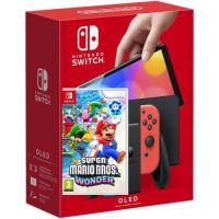 Nintendo Switch (OLED model) Neon Blue-Red + Игра Super Mario Bros Wonder (русская версия)