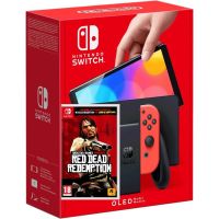 Nintendo Switch (OLED model) Neon Blue-Red + Игра Red Dead Redemption (русская версия)