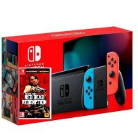 Nintendo Switch Neon Blue-Red (Upgraded version) + Игра Red Dead Redemption (русская версия)