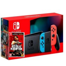 Nintendo Switch Neon Blue-Red (Upgraded version) + Игра Red Dead Redemption (рус...