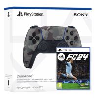 Геймпад Sony DualSense (Grey Camo) + Игра EA Sports FC 24 (русская версия)