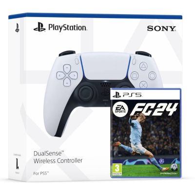 Геймпад Sony DualSense (White) + Гра EA Sports FC 24 (російська версія)