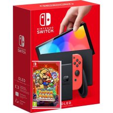 Ігрова консоль Nintendo Switch (OLED model) Neon Blue-Red + Гра Paper Mario: The Thousand-Year Door (англійська версія)