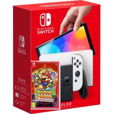 Игровая консоль Nintendo Switch (OLED model) White + Игра Paper Mario: The Thousand-Year Door (английская версия)