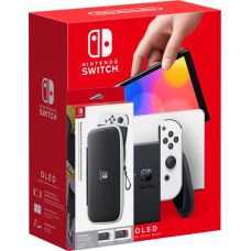 Игровая консоль Nintendo Switch (OLED model) White + Чехол + Защитная пленка Carrying Case & Screen Protector