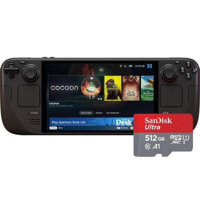 Игровая консоль Valve Steam Deck OLED 512GB Black + Карта памяти SanDisk Ultra 512Gb