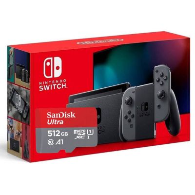 Игровая консоль Nintendo Switch Gray (Upgraded version) + Карта памяти SanDisk Ultra 512Gb