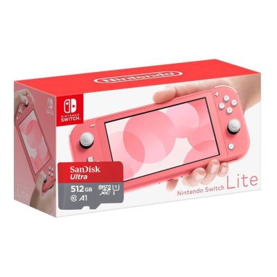 Ігрова консоль Nintendo Switch Lite Coral + Карта пам'яті SanDisk Ultra 512Gb