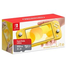 Ігрова консоль Nintendo Switch Lite Yellow + Карта пам'яті SanDisk Ultra 512Gb