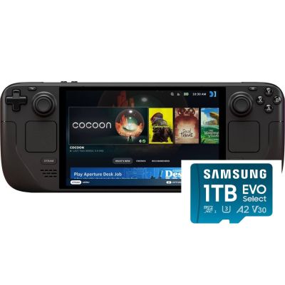 Ігрова консоль Valve Steam Deck OLED 1Тb Black + Карта пам'яті Samsung 1Tb