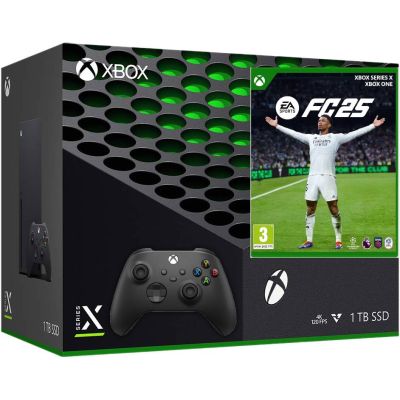 Игровая консоль Microsoft Xbox Series X 1Tb + EA SPORTS FC 25 (русская версия) + доп. Геймпад Microsoft Xbox Series X, S (Carbon Black)