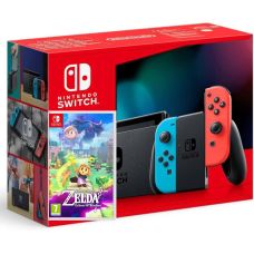 Игровая консоль Nintendo Switch Neon Blue-Red (Upgraded version) + Игра The Legend of Zelda: Echoes of Wisdom (русская версия)