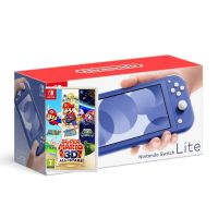 Игровая консоль Nintendo Switch Lite Blue + Игра Super Mario 3D All-Stars (английская версия)