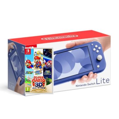 Игровая консоль Nintendo Switch Lite Blue + Игра Super Mario 3D All-Stars (английская версия)